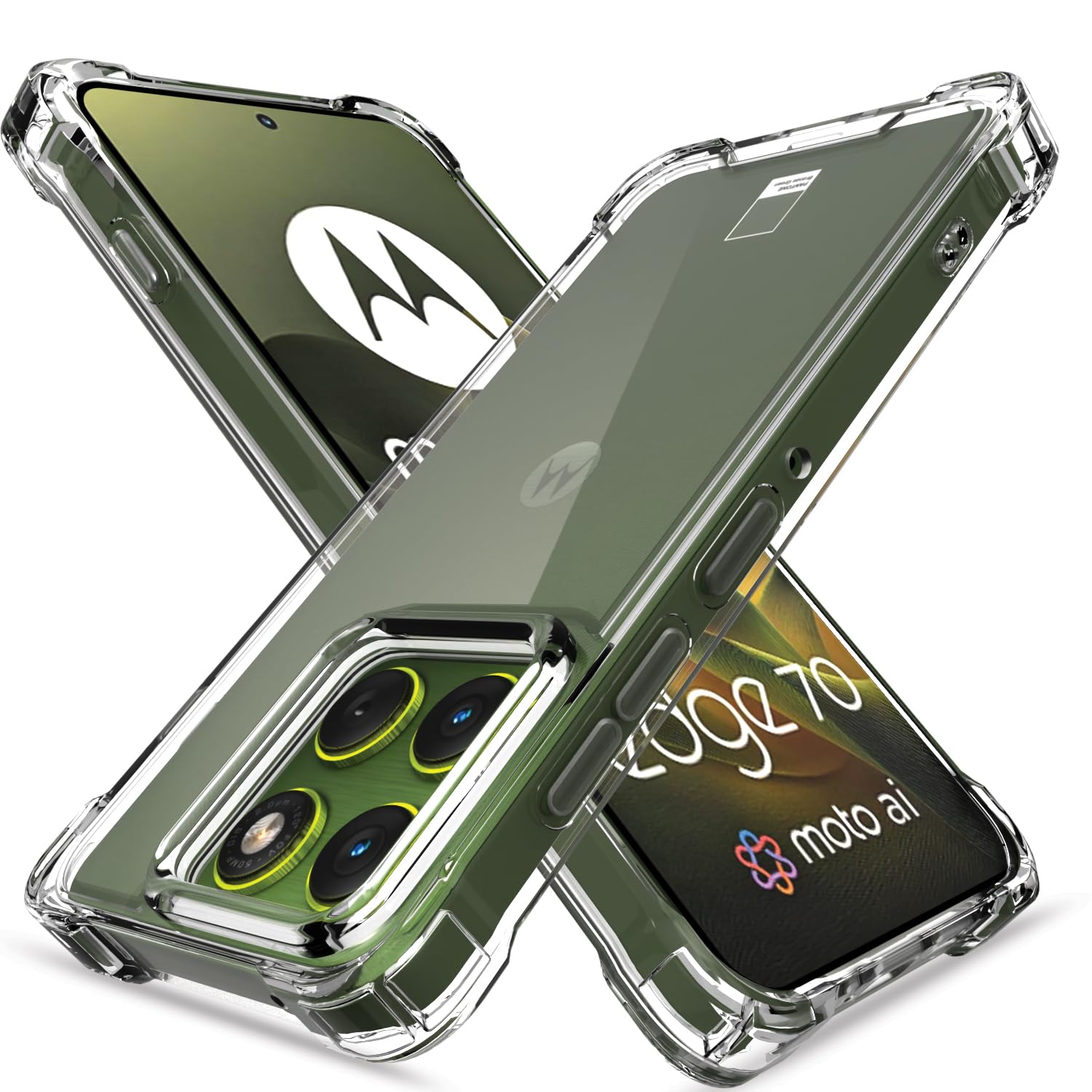 Transparent PC-TPU mobile cover for Moto Edge 70 5G – Pikkme