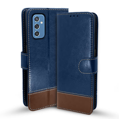Pikkme blue & brown Magnetic flip case for Samsung M52 5G