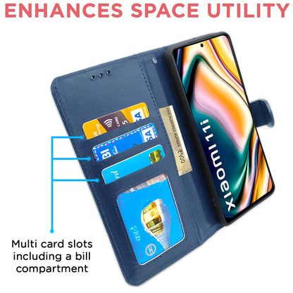 Pikkme Mi 11i 5G / 11i Hyper Charge 5G Vintage Flip Cover (Blue)