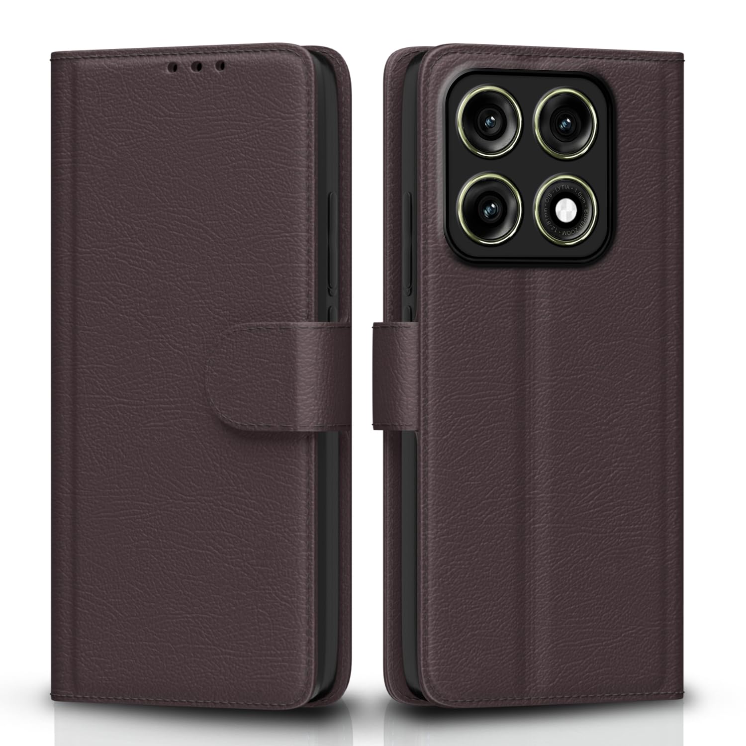 Pikkme Moto Edge 70 Pro 5G coffee wallet flip cover