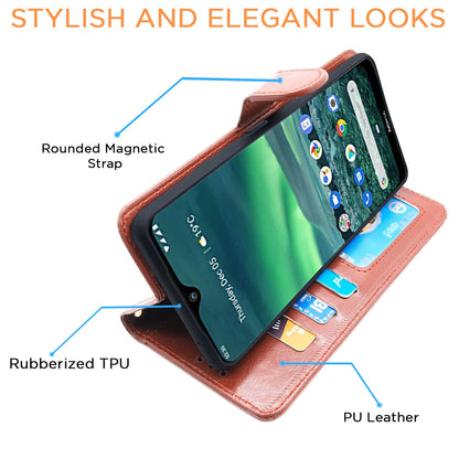 Brown Magnetic mobile flip cover for Nokia 2.3 – Pikkme – photo 5