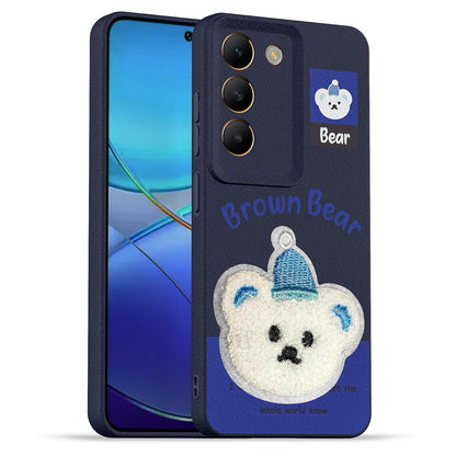 Pikkme blue Plush Patch phone cover for Vivo Y100 5G