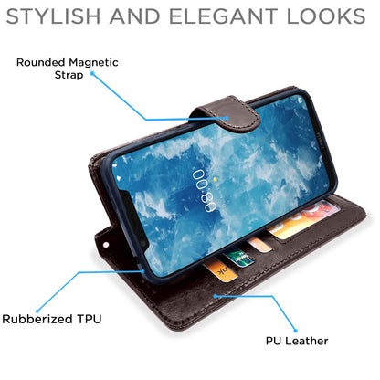 Pikkme Nokia 8.1 Vintage Flip Cover (Coffee)