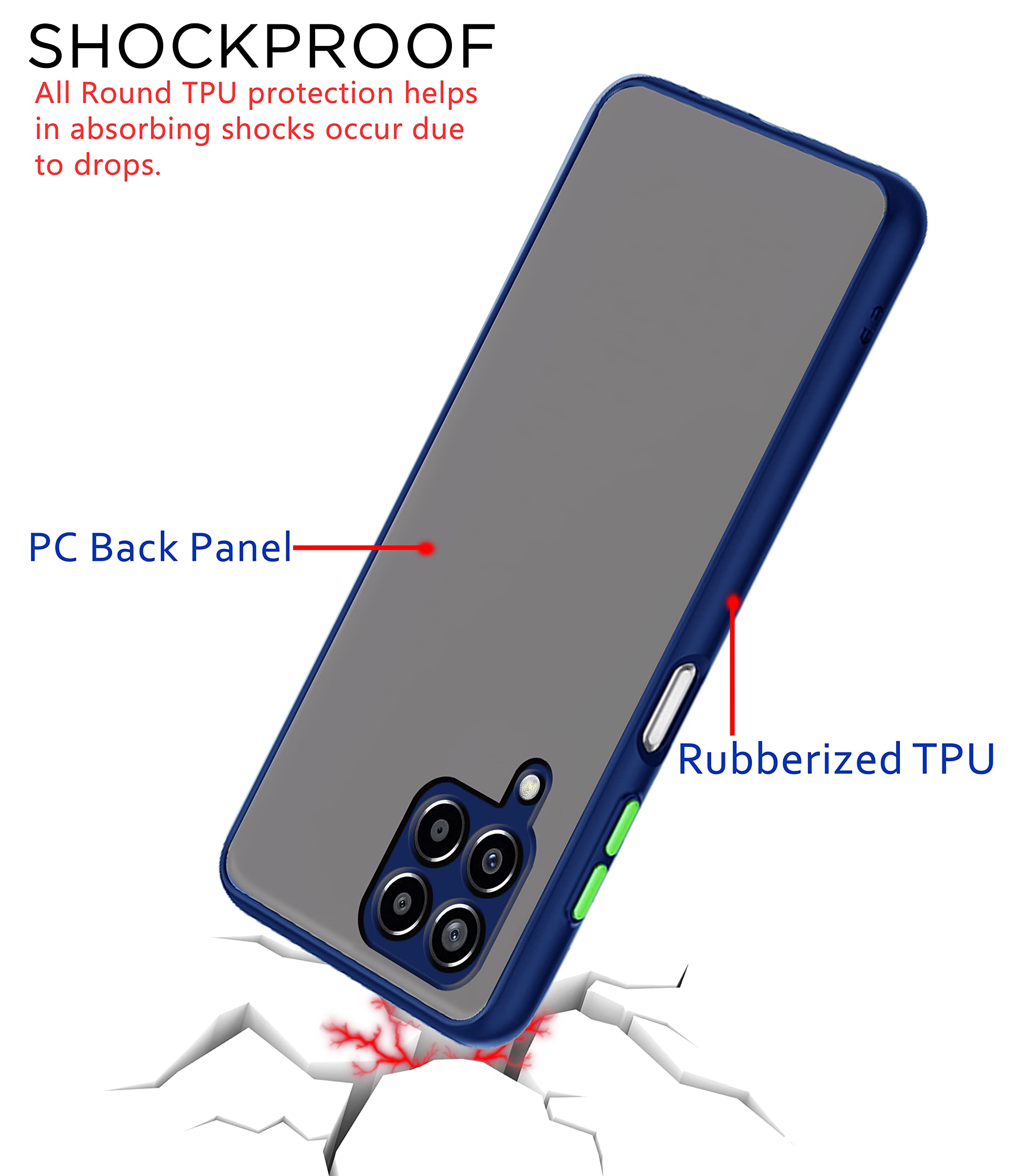 Blue Hybrid back cover for Samsung M53 5G – Pikkme – photo 3