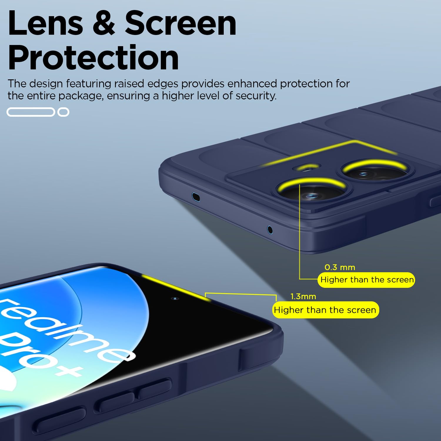 Pikkme Realme 10 Pro Plus 5G ZigZag Back Cover (Blue)