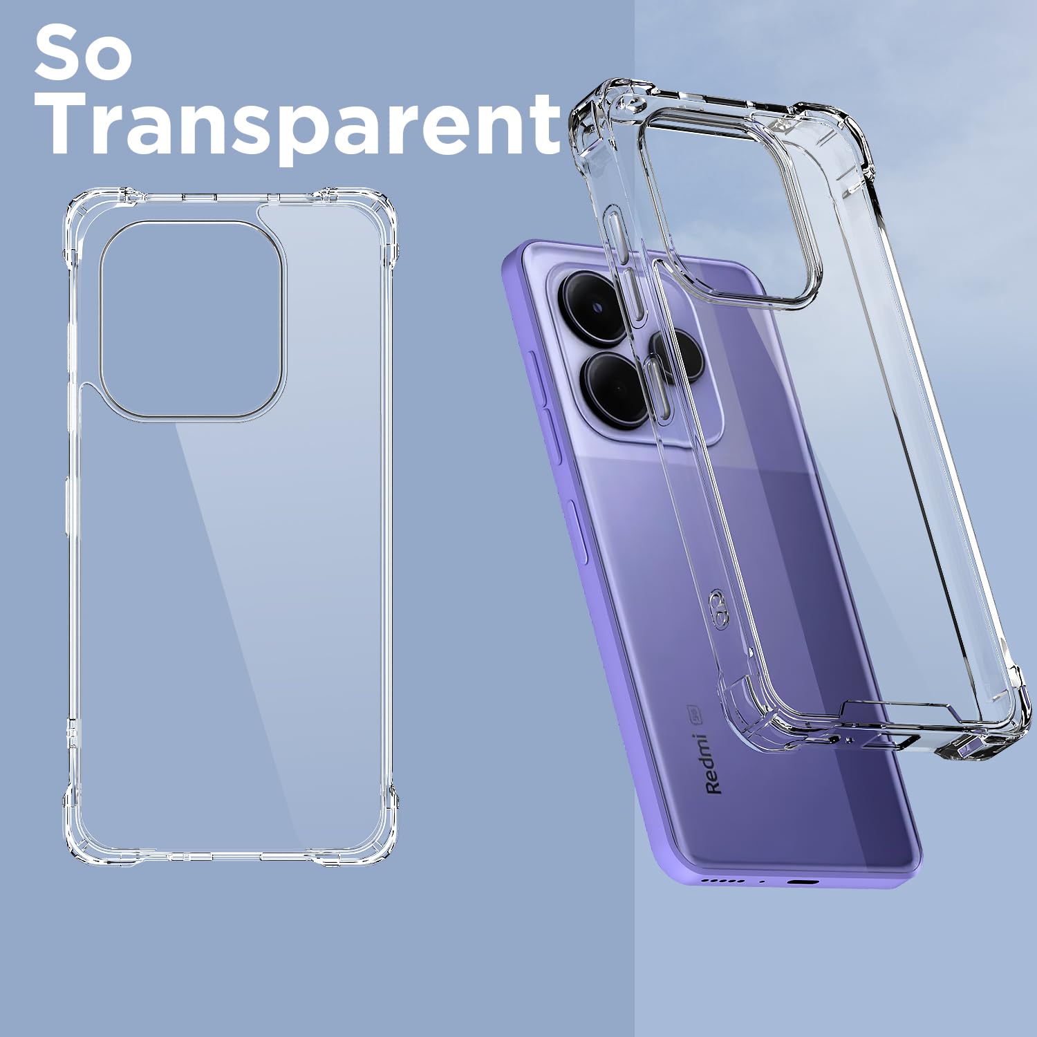 Transparent back cover for Redmi Note 14 5G – Pikkme – photo 2