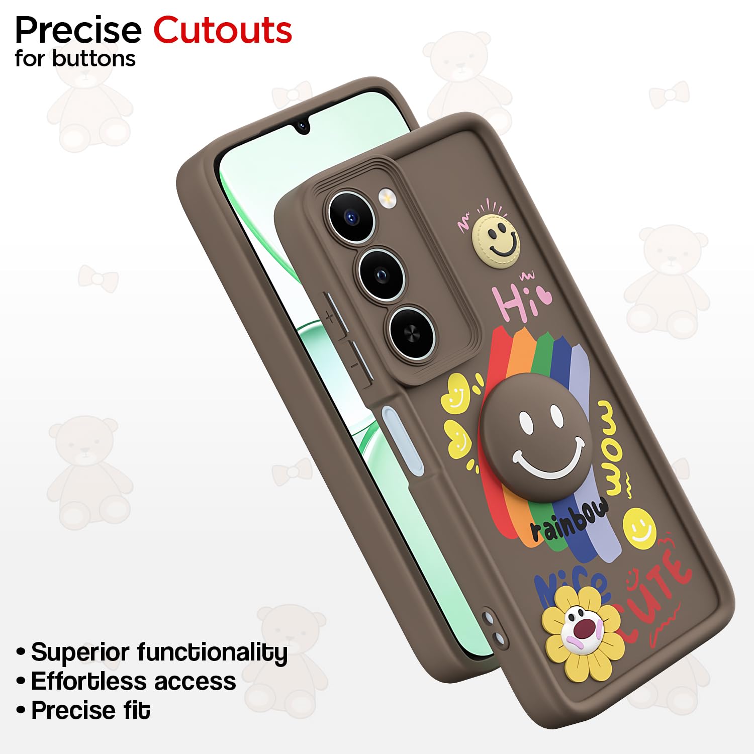 Brown Smile Rainbow mobile back cover for Realme P4 Lite/C83 5G – Pikkme – photo 6