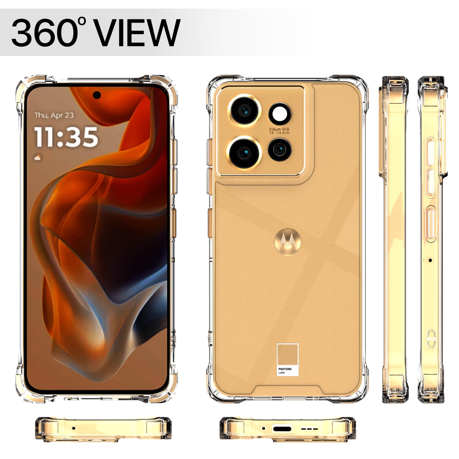 Pikkme Motorola Moto Edge 50 Neo 5G PC + TPU Crystal Clear Back Cover (Transparent)