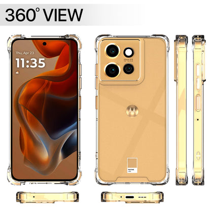 Pikkme Motorola Moto Edge 50 Neo 5G PC + TPU Crystal Clear Back Cover (Transparent)
