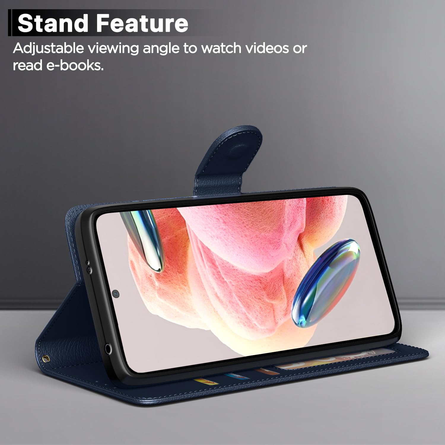 Blue Wallet wallet flip cover for Redmi Note 12 4G – Pikkme – photo 3