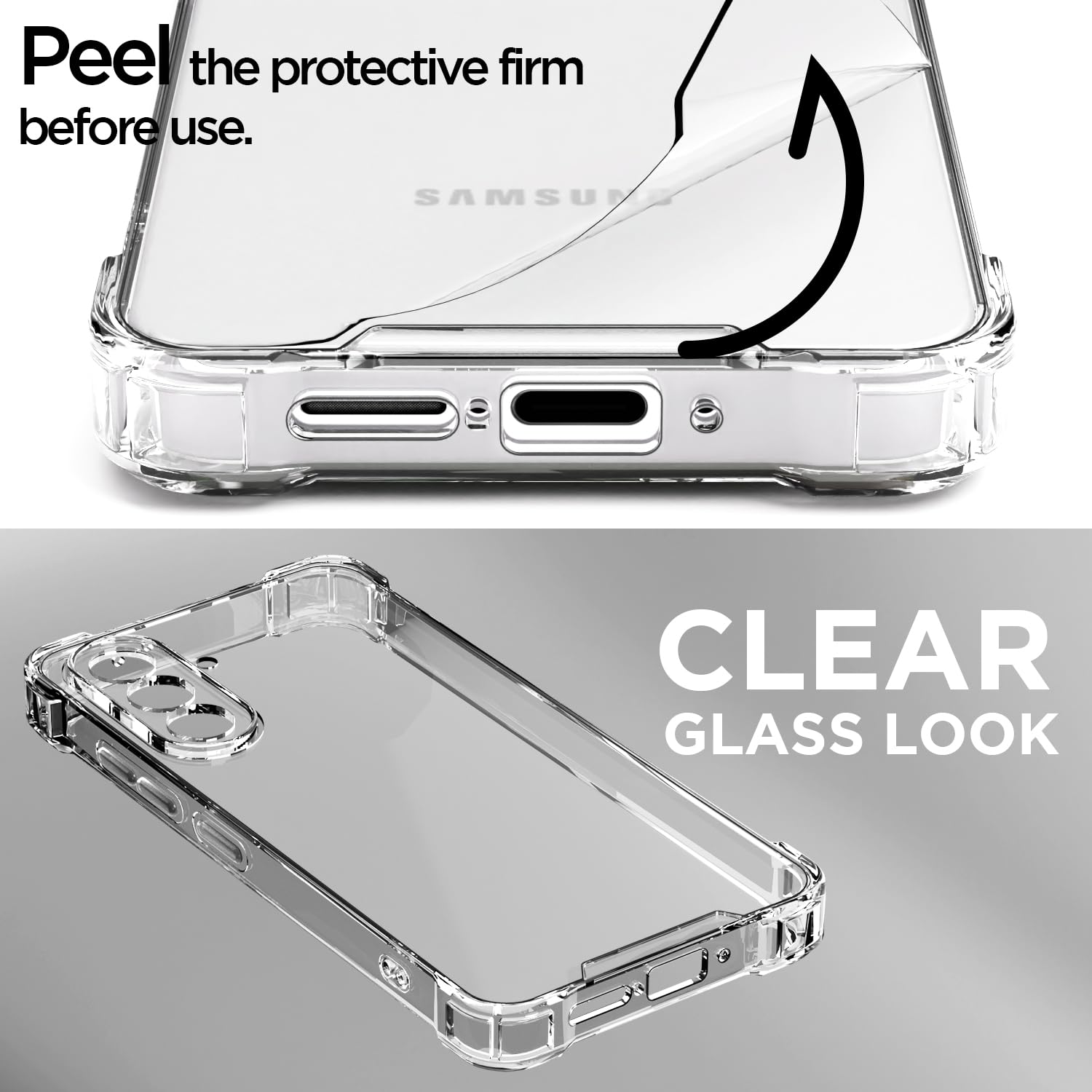 Pikkme Samsung Galaxy A56 5G  PC + TPU Clear Transparent Back Cover (Transparent)