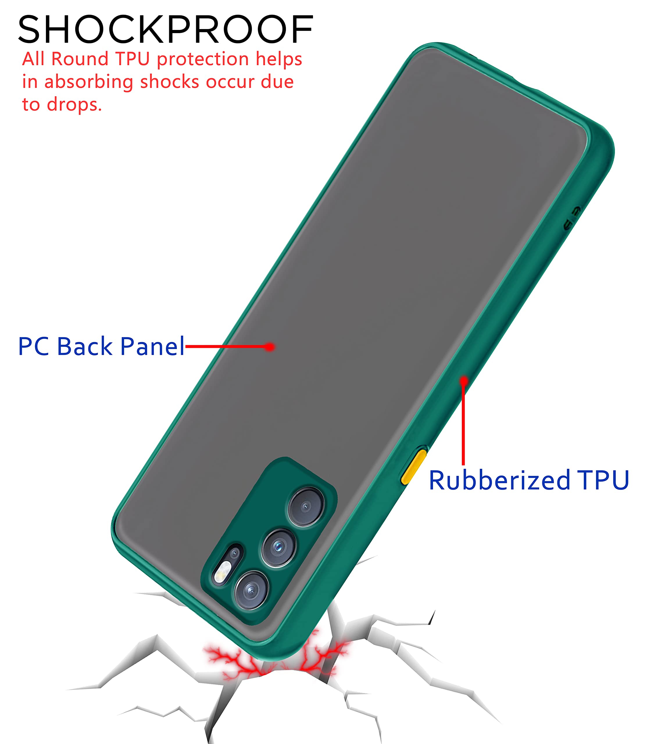 Pikkme Oppo Reno 6 Pro 5G Hybrid green back cover – photo 4