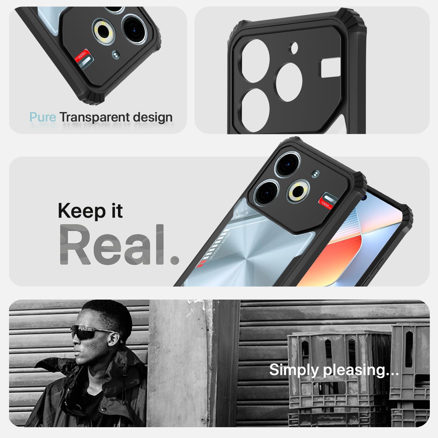 Tecno Pova 6 Neo mobile back cover in black by Pikkme – photo 4