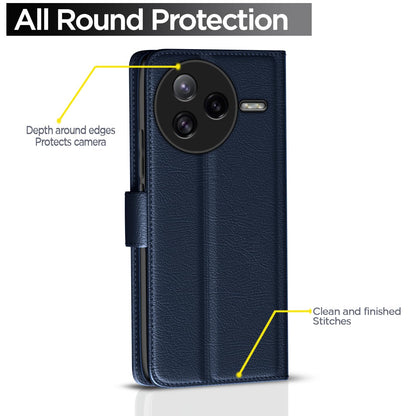 Pikkme Poco F7 Ultra 5G Vintage Flip Cover (Blue)