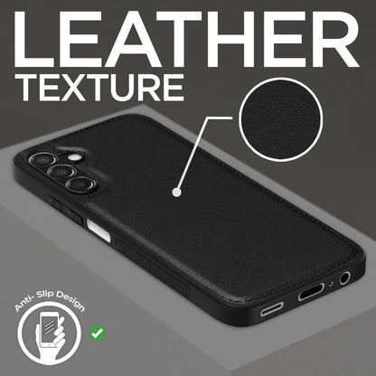 Pikkme Samsung Galaxy M15 / F15 / M15 5G Leatherback Back Case | Black