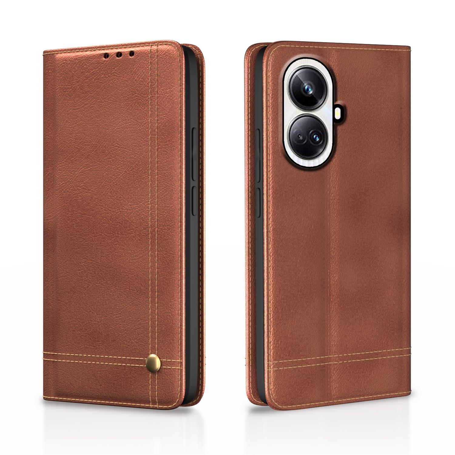 Brown Magnetic flip case for Realme 10 Pro Plus 5G – Pikkme