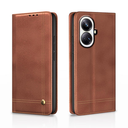 Brown Magnetic flip case for Realme 10 Pro Plus 5G – Pikkme