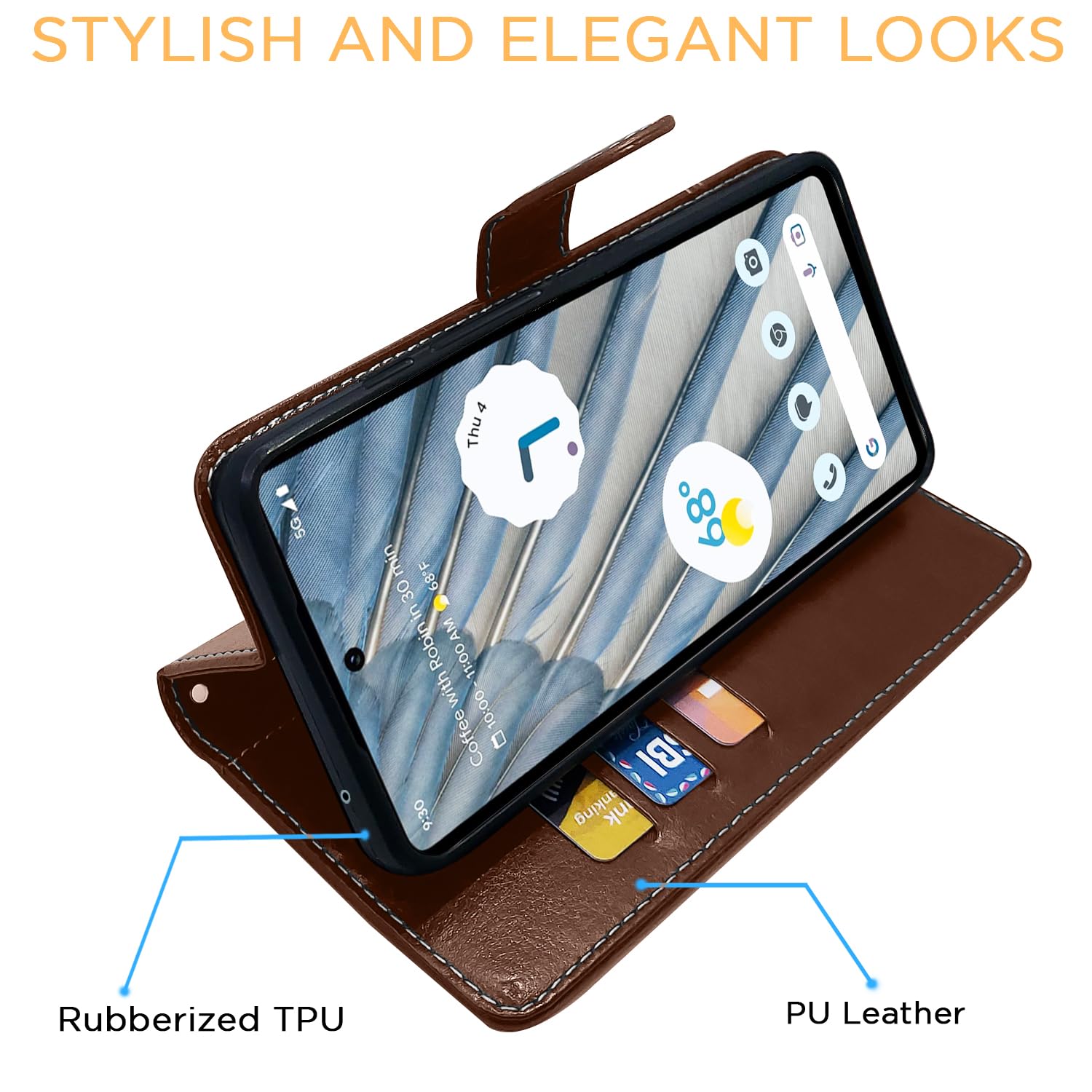 Brown & coffee mobile flip cover for Google Pixel 7A – Pikkme – photo 5