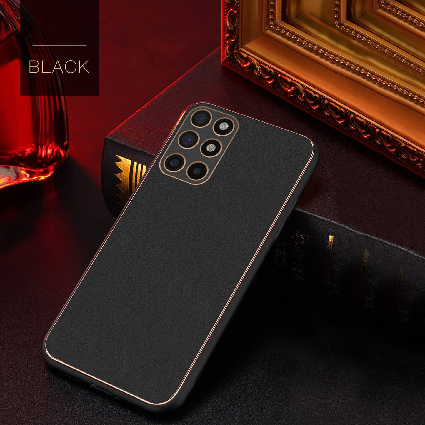 Pikkme OnePlus 8T / 9R Leather Chrome Case | Black