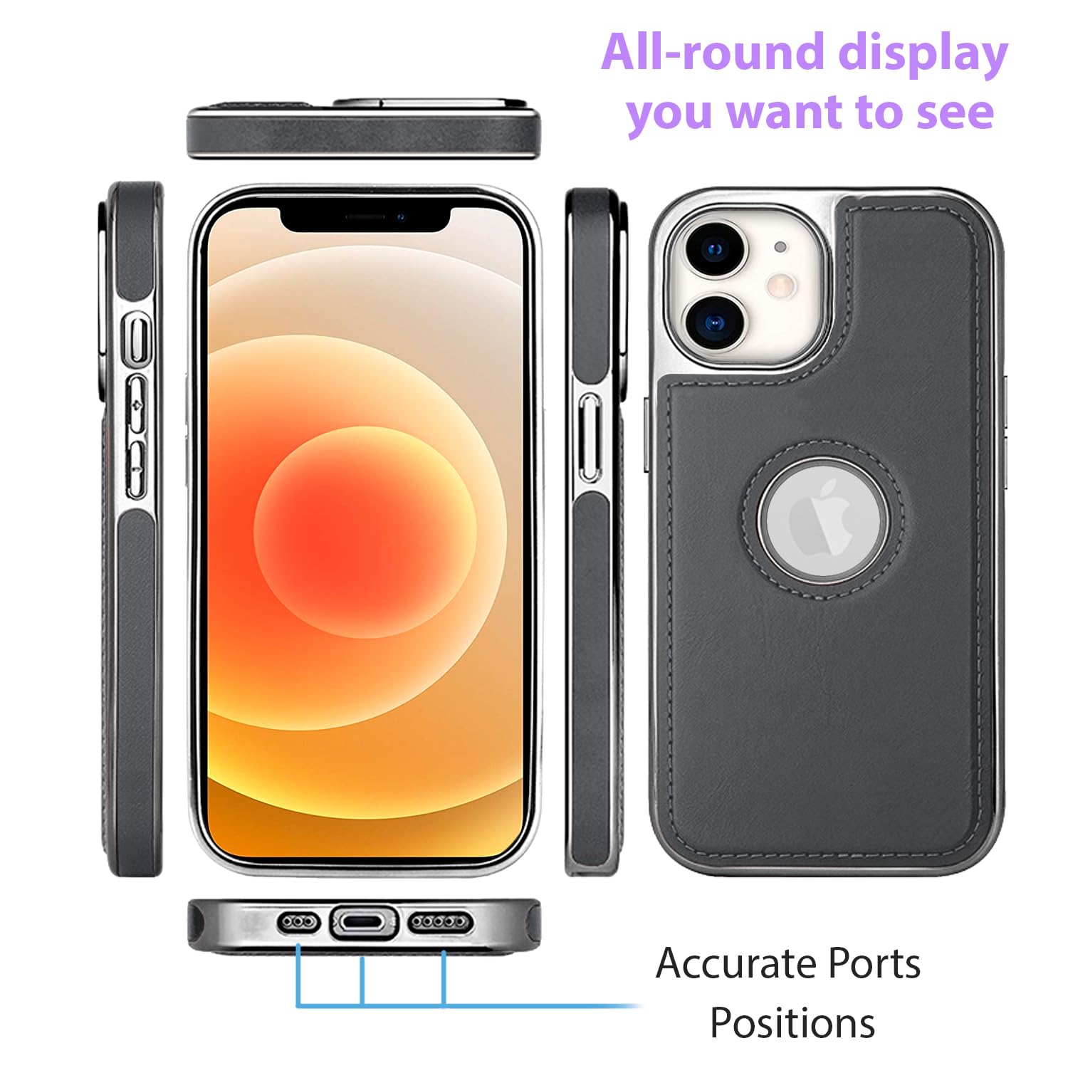 iPhone 12/12 Pro Leatherback mobile cover in gray by Pikkme – photo 2