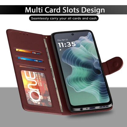Moto G35 5G Wallet flip case in brown by Pikkme – photo 5