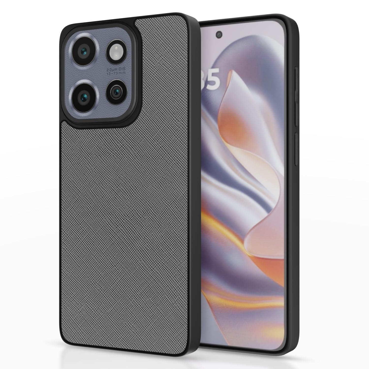 Moto Edge 50 Neo 5G Leatherback back cover in grey by Pikkme