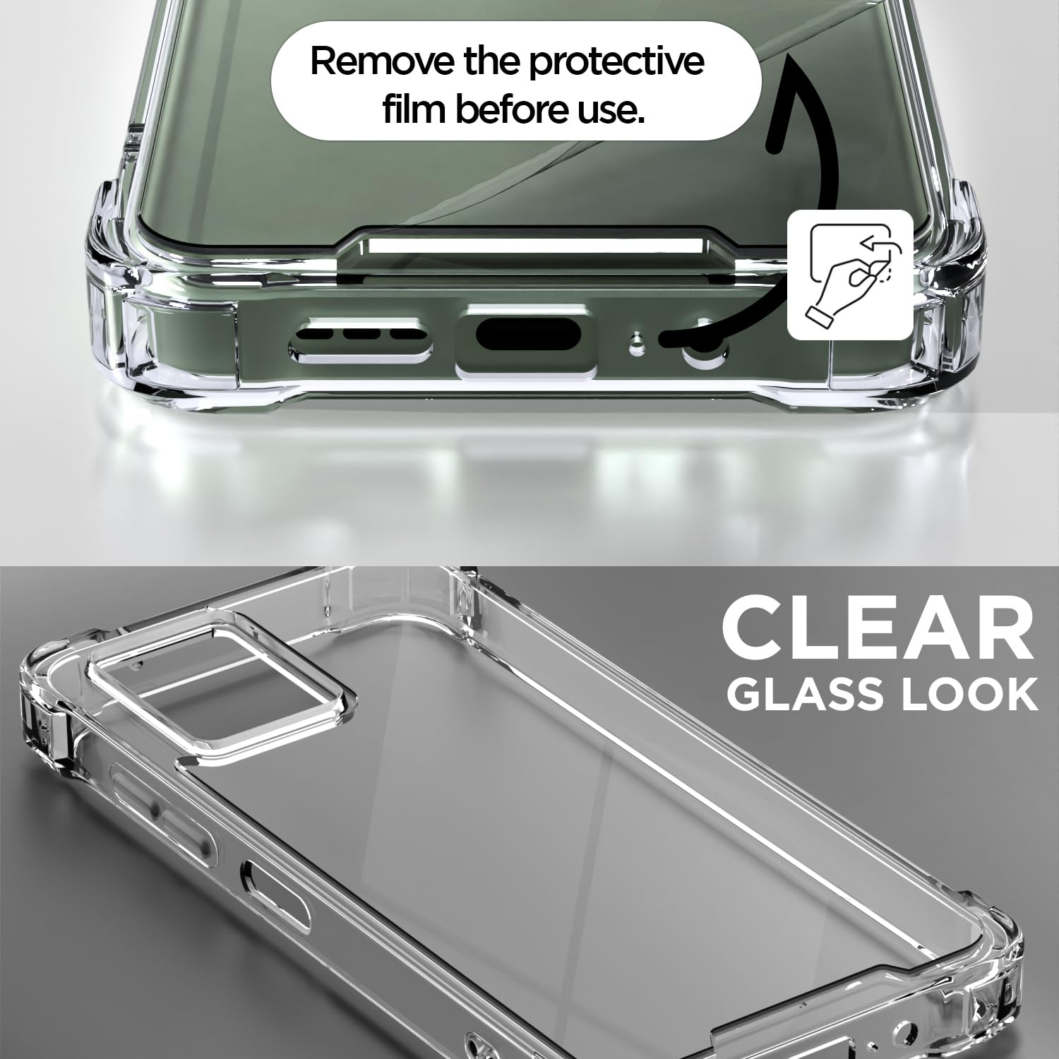 Transparent PC-TPU mobile back cover for Moto G54/G64 5G – Pikkme – photo 3