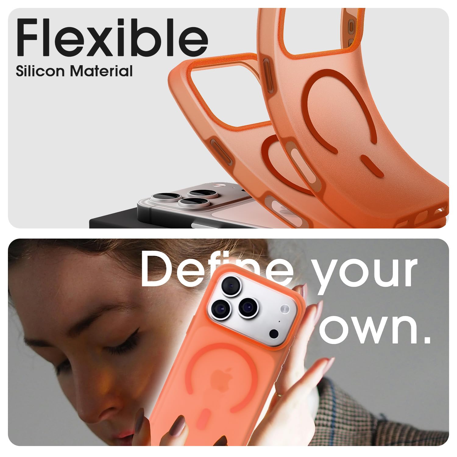 iPhone 17 Pro Max Soft Silicone phone cover in orange by Pikkme – photo 5