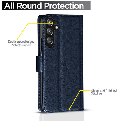 Pikkme Samsung Galaxy A16 5g Vintage Flip Cover (Blue)