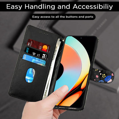 Pikkme Realme 10 Pro Plus 5G Wallet black flower flip cover – photo 7