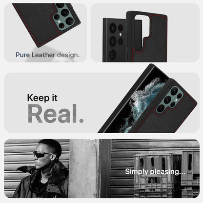 Pikkme black Leather mobile cover for Samsung S22 Ultra – photo 4