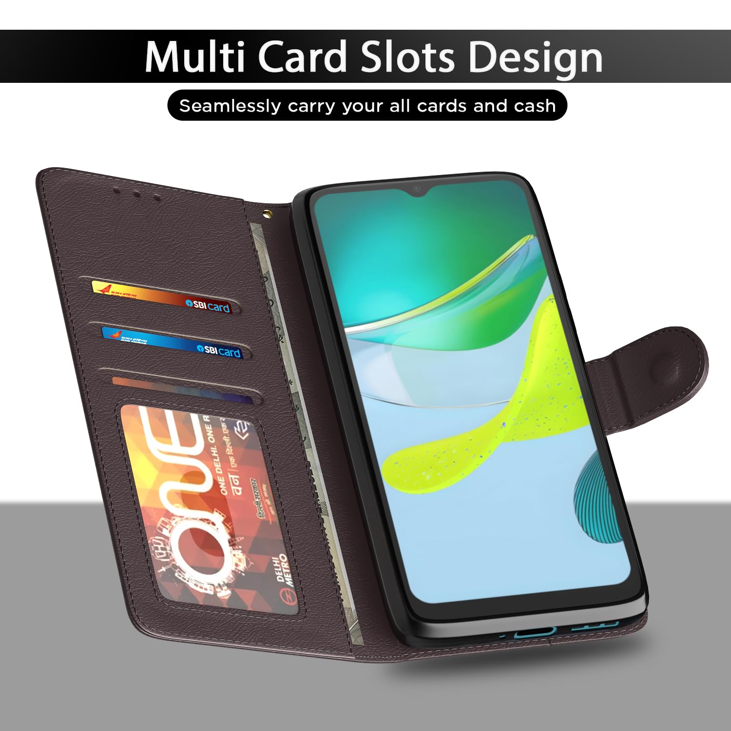 Pikkme coffee Wallet wallet flip cover for Moto E13 – photo 5