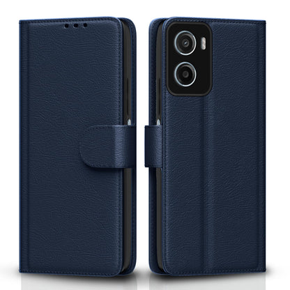 Pikkme Motorola Moto G05 Premium Leather Finish Vintage Flip Cover (Blue)