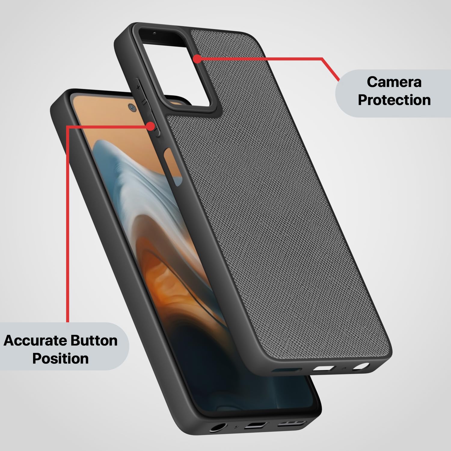 Grey Leatherback mobile back cover for Moto G34/G45 5G – Pikkme – photo 3