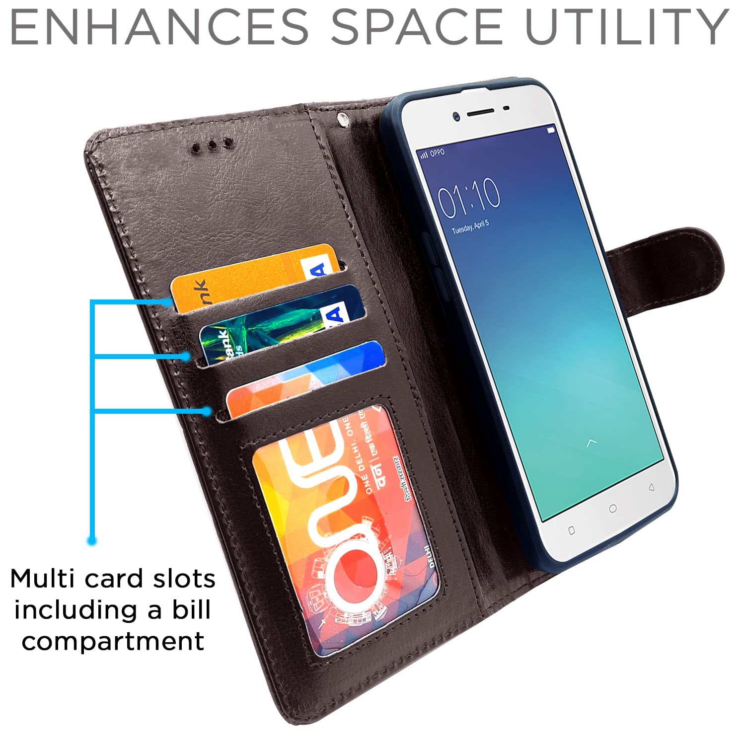Pikkme Oppo A37 Vintage Flip Cover (Coffee)