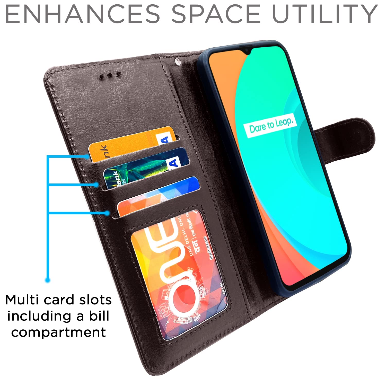 Pikkme Realme C11 Vintage Flip Cover | Coffee