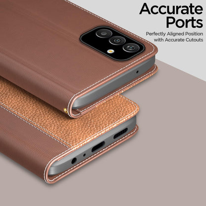 Samsung M13 4G Wallet flip cover in tan by Pikkme – photo 2