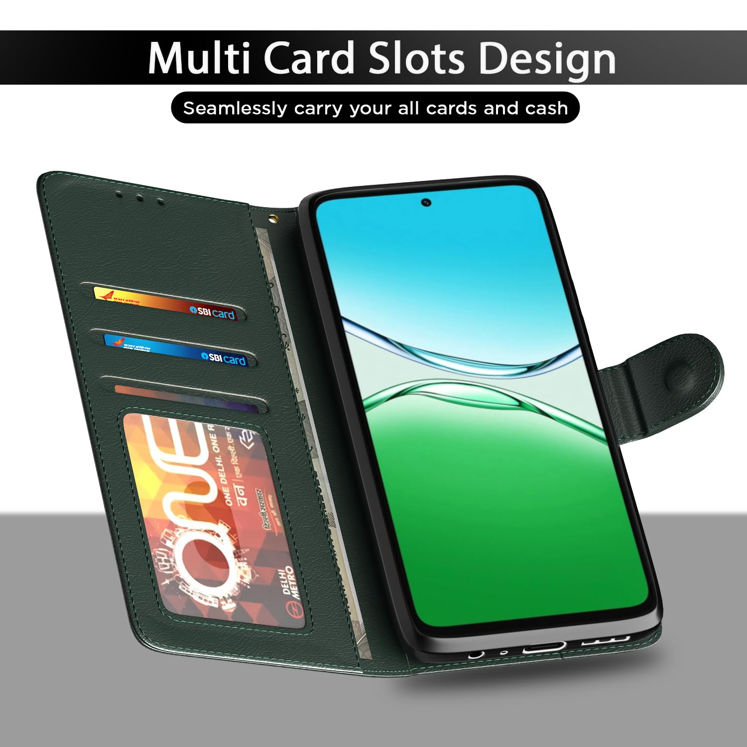 Pikkme green Wallet flip cover for Oppo A5 5G – photo 5