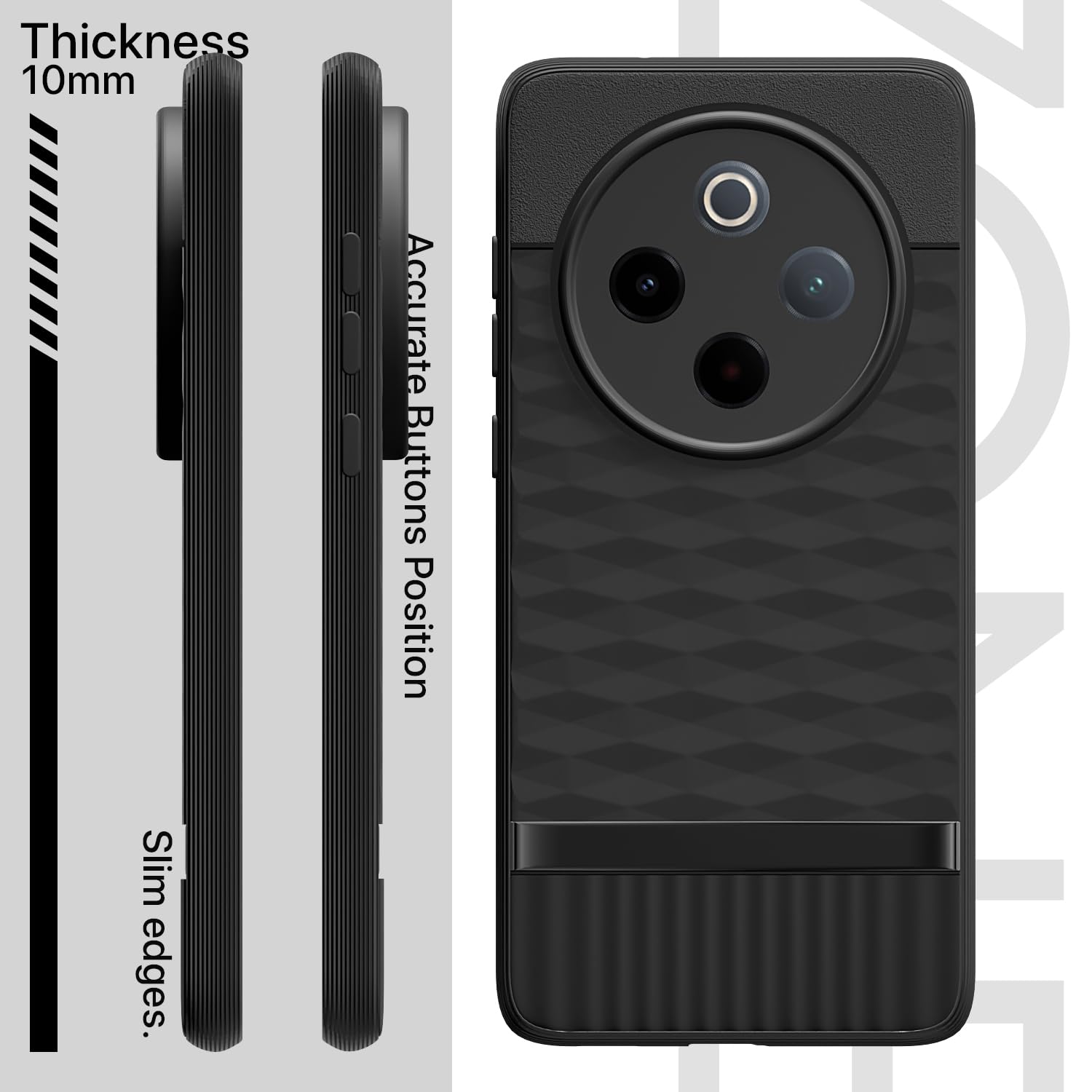 Pikkme Vivo T4 5G / iQoo Z10 5G Gencase Back Cover (Black)