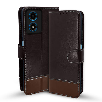 Pikkme coffee & brown mobile flip cover for Moto G04