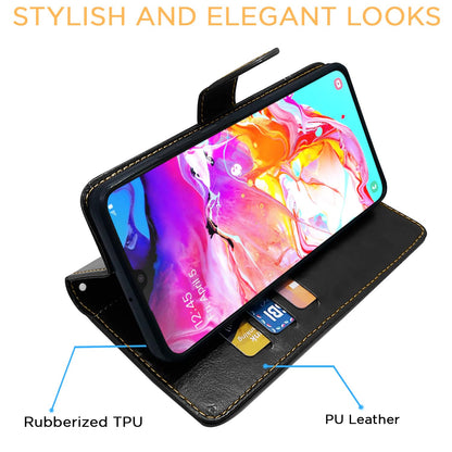 Samsung A70/A70s 5G mobile flip cover in black & brown by Pikkme – photo 5