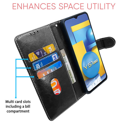 Pikkme Vivo Y51/Y31 Magnetic black & brown wallet flip cover – photo 3