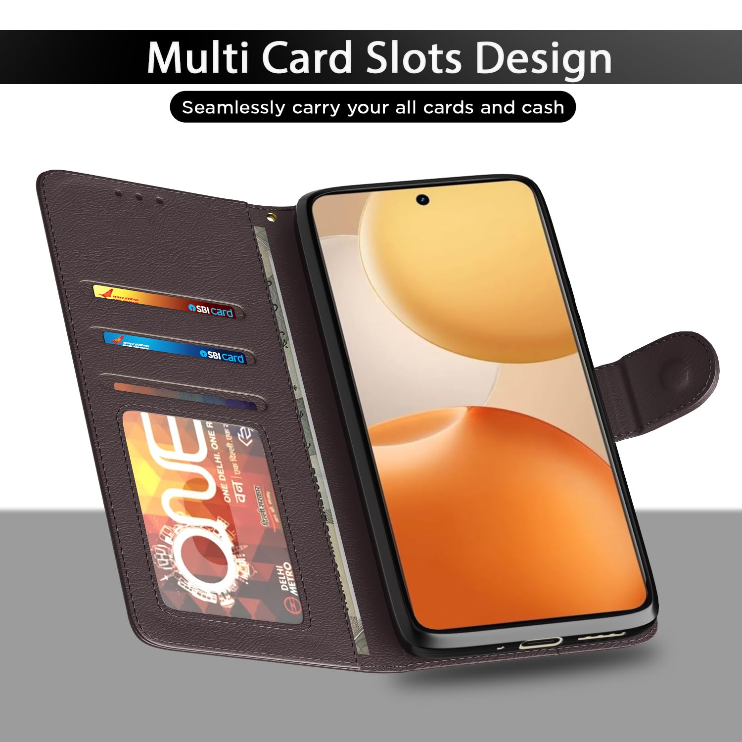 Pikkme Realme P4 5G coffee flip cover – photo 5