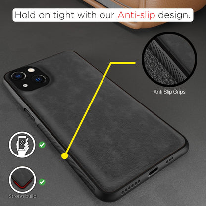 Pikkme iPhone 14 Leather grey mobile back cover – photo 5