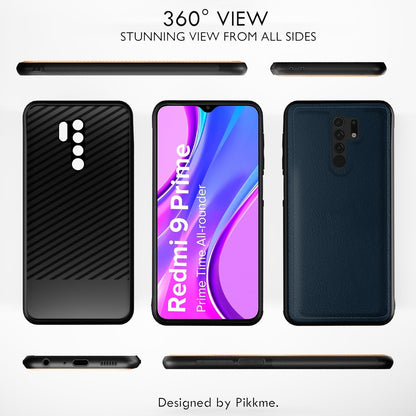 Redmi 9 Prime/Poco M2 Leather mobile back cover in blue by Pikkme – photo 3