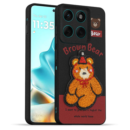 Pikkme cherry Plush Patch phone cover for Moto Edge 60 Pro 5G