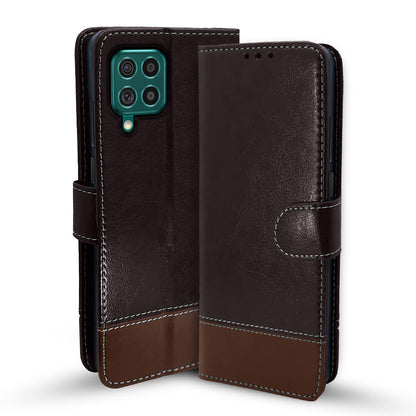 Coffee & brown Magnetic wallet flip cover for Samsung F62 – Pikkme