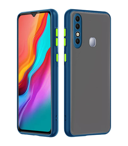 Pikkme blue Hybrid mobile back cover for Infinix Hot 8