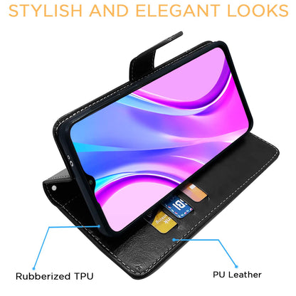 Pikkme black & brown Magnetic mobile flip cover for Redmi 9 Prime/Poco M2 – photo 5