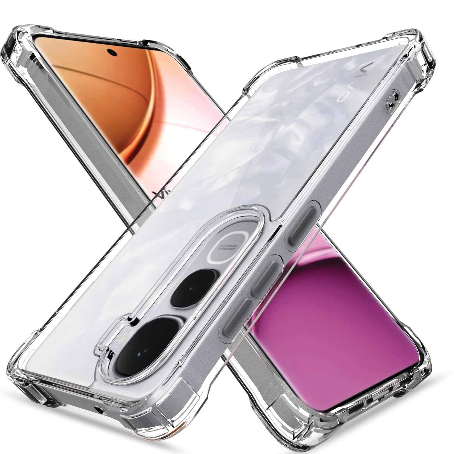 Pikkme Vivo Y400 Pro 5G  PC + TPU Crystal Clear Transparent Back Cover (Transparent)